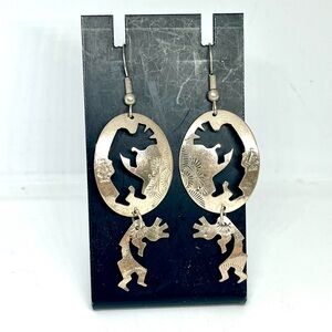 Vintage Sterling Kokopelli Earrings